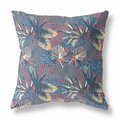 Palacedesigns 16 in. Tropical Indoor & Outdoor Throw Pillow Gray Indigo & Red PA3106971
